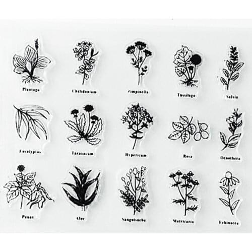 YLCS325 Flowers Silicone Clear Stamps For Scrapbooking DIY Photo Album Cards Decoration Transparent Stamp Clear Stamp Tools