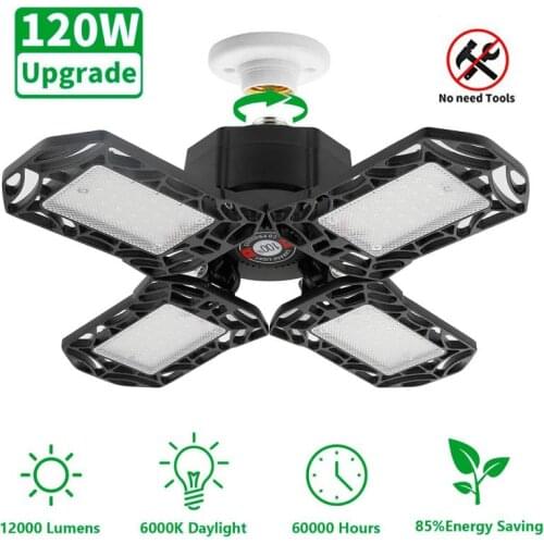 40W 60W 80W 120W Triple LED Garage Light Glow Deformable Light Indoor Light E27 LED Light ufo warehouse shop led light blub E26