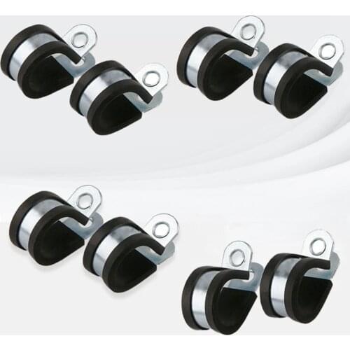 Tube clamps 304 Stainless Steel Rubber Lined P Clips Cable Mounting Hose Pipe Clamp Mikalor