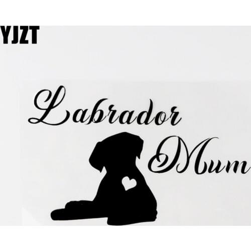 YJZT 16.6CM×10.2CM For Animal Labrador Mum Vinyl Car Sticker Decals Black/Silver 8C-0752
