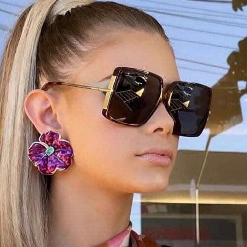 Oversized Womens Square Sunglasses Fashion Lady Brand Designer Vintage Gradient Sun Glasses Shades Unique Elegant Driver Goggle