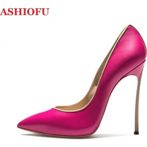 ASHIOFU New Hot Sale Womens High Heels Pumps Plating&Multicolors Classic Party Dress Shoes Slip-on Evening Fashion Court Shoes