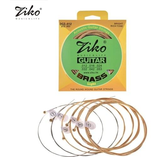 ZIKO DCZ-012 6pcs Acoustic Guitar Strings Guitar String Set Hexagon Alloy Wire Brass Wound Corrosion Resistant