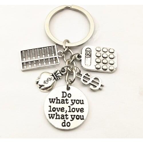 1pc Antique Silver "Do What You Love,love what You Do" Accountant Keychain Bookkeeper Key Ring Key Chains Jewelry