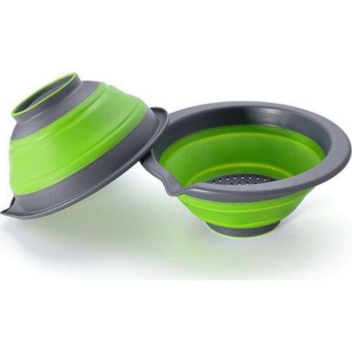 2pcs Folding Drain Basket Storage Baskets Eco-Friendly Fruit Vegetable Container Washing Basket Set With Mouth Kitchen Accessory