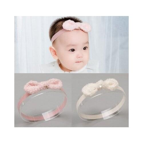 2020 Korean Lamb Plush Headbands Baby Knot bow Headbands For infant newborn Hair Accessories