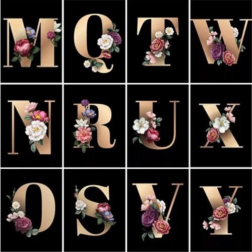 5D DIY Diamond Painting Full Round Drill Square Flower Animal Diamond Embroidery Letter Pictures Of Rhinestones Decor For Home