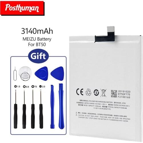 BT-50 Lithium Li-Po Premium Phone Battery Replacement BT 50 BT50 For Meizu M1 Metal M57A M57AU M57AC 3140mAh+Repair Tools