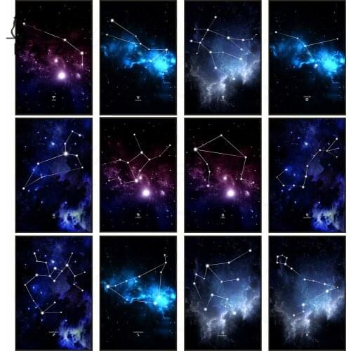 Twelve Constellations Diamond Painting Galaxy Embroidery Crossing Diy Galaxy Mosaic Art Gift Cross Stitch Home Decoration