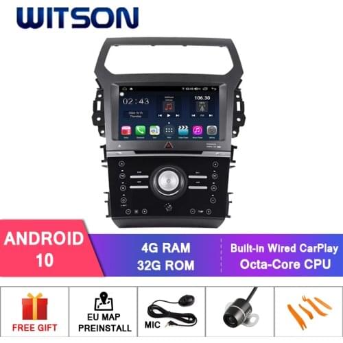 WITSON S310 Android 10. CAR DVD for Manual AIR FORD EXPLORER 8 Octa Core 4GB RAM 32GB flash GPS+GLONASS+WIFI/4G+DSP+DAB+OBD+TPMS