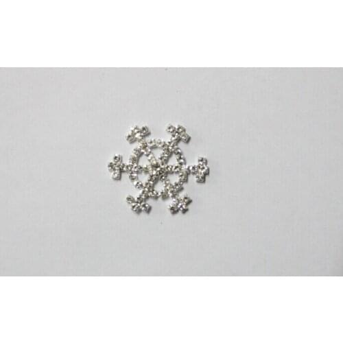 Free Shipping Wholesale 60pcs/lot 1.4'' Flatback Snowflake Rhinestone Button For Hair Flower Christmas Button 60pcs/lot LSSN001