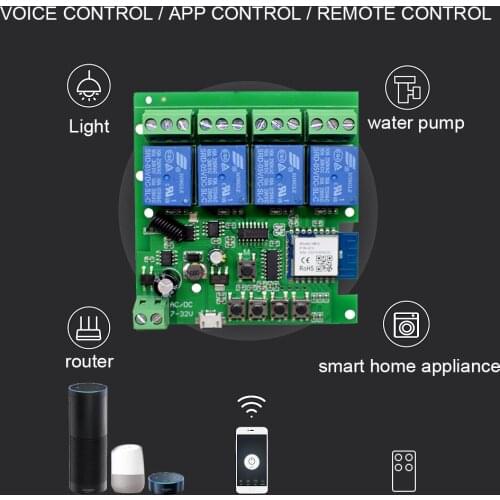 Tuya Smart Life WiFi Remote Control DIY Wireless Switch Universal Module DC5- 32V self-locking Wifi Switch Timer for Smart Home