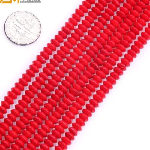 Coral Beads Rondelle Spacer Stone Beads For Jewelry Making Necklace Bracelet Sets 15inches DIY Handmade Jewellery Gem-inside