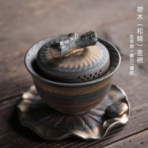Gaiwan Tea Cups Chinese Teaset Elegant Pottery Tureen 170ml Lid Bowl Saucer Kungfu Tea Brew Tea Cup Drop Shipping