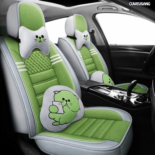 CUWEUSANG flax car seat cover for opel astra GTC vectra omega czafira antara full set car seat covers four season