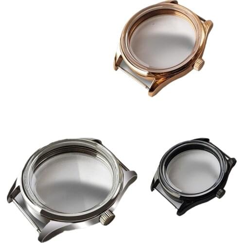 42MM Polished Stainless Steel Watch Case for ETA 6497 6498 for Seagull ST3600 Watch Movement Repair Parts