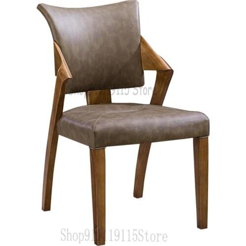 Customized Pewter Wood Dining Chair Milk Tea Dessert Shop Creative Restaurant With Armchair Sales Department Reception Negotiati
