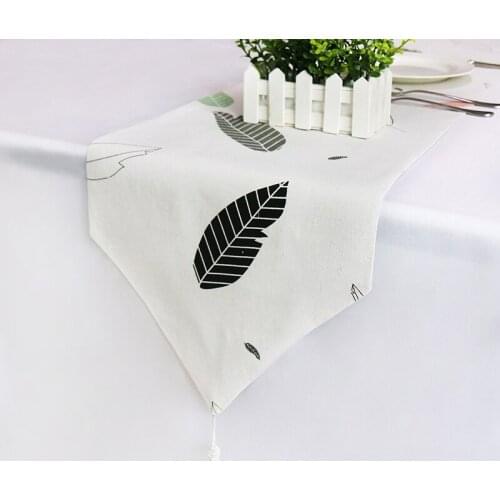 250CM Leaf Long Table Runner Cloth Cotton Linen Fabric Table cloth Party Rustic Christmas Wedding Decor Home Textile Home Decor