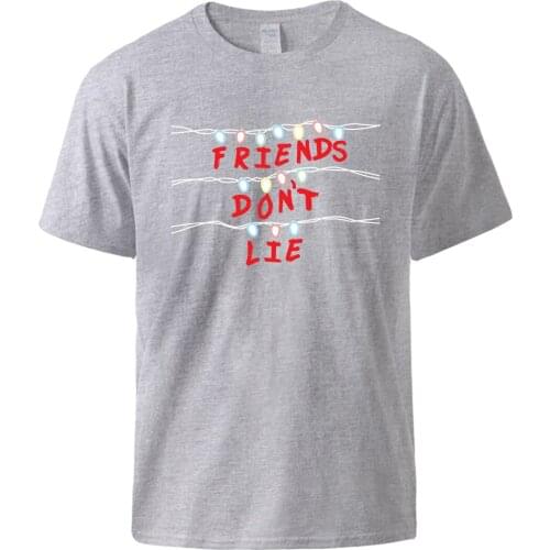 Friends Don't Lie Print Tshirt Man Summer Casual Cotton Tee Top 2021 Man Vintage Simple Style Tshirt Man Short Sleeve Tops Tees