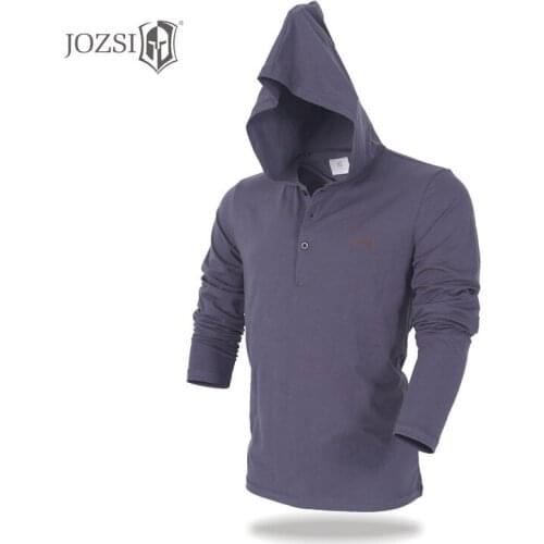 JOZSI V-Neck Slim Fit Long Sleeve Breathabel T Shirt Mens Casual Hoodie Cotton Tops Tees Anti-UV Shirt Male