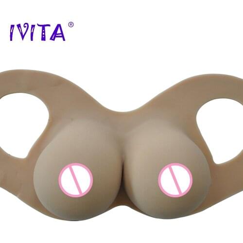 IVITA 2400g Silicone Breast Forms Fake Boobs Shemale Transgender Crossdresser Drag Queen Transvestite Breasts Big Tits Enhancer