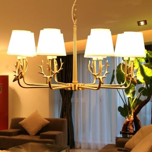 Chinese Style Personality Antlers with2017 New Copper Chandeliers Antique Original Continental Simple and Modern Bedroom Restau