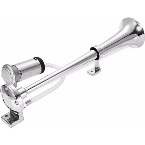 Chrome Plated 150DB 12V Single Trumpet Car Air Horn with Compressor Set for Boat Truck Train Motorcycle