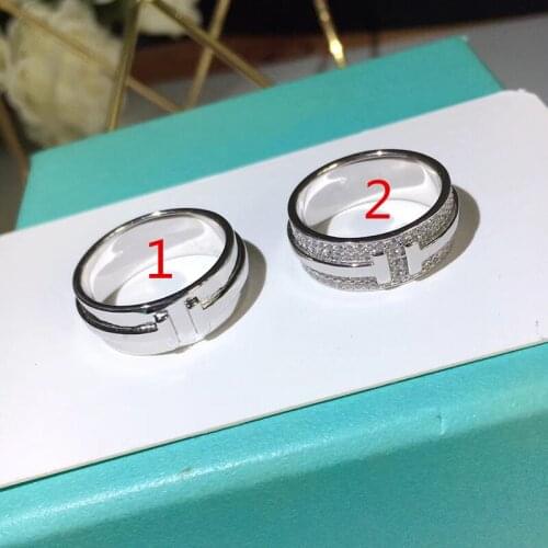 Classic design fashion 925 sterling silver signature sign ring with cz lady wedding party famous brand jewelry