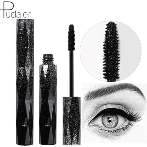 Hengfei Cool Black Mascara Eyelashes Curling Pen Make up Liquid Mascaras Eyes Makeup Eye Lash Thick Cosmetics Tool Lengthening
