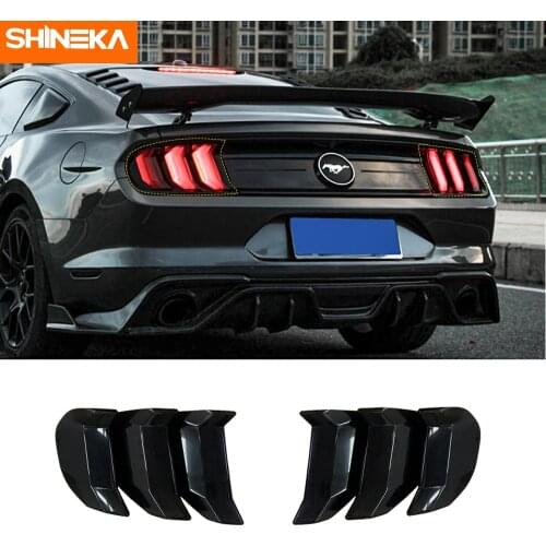 SHINEKA Lamp Hoods For Ford Mustang Car Tail Light Tirm Cover Stickers Rear Lamp Hood Accessories For Ford Mustang 2018-2019