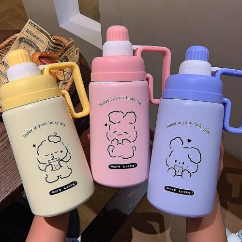 880ml Water Cup Cute With Straw Portable Student Juice Water Drinking Bottle Outdoor Sport School Kids Gift Boys Girls Cartoon