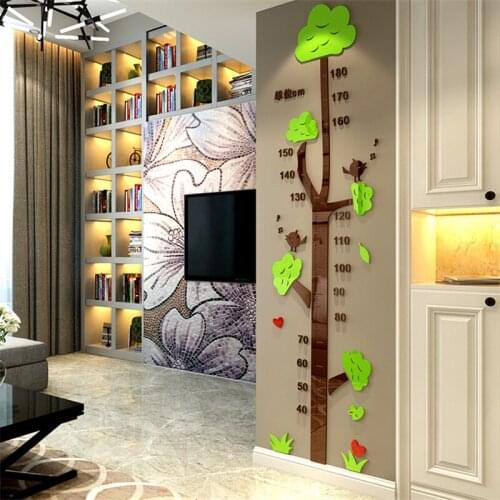 Big Tree Children Room Height Wall Stickers 3D Acrylic Cartoon Baby Tailored Height Stickers Kindergarten Decor Stickers 190cm
