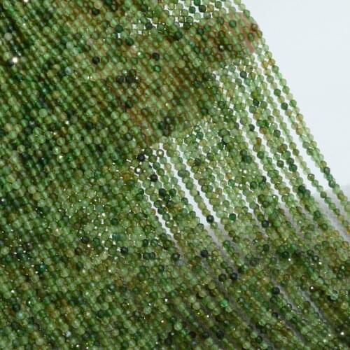 Natural Clean Quality Green Tourmaline Faceted Round Beads 2.2mm