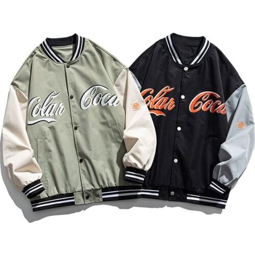 Fall 2021 New Jacket Hoodie Baseball Suit Match Color Trend National Fashion With Buttons Letter For Men