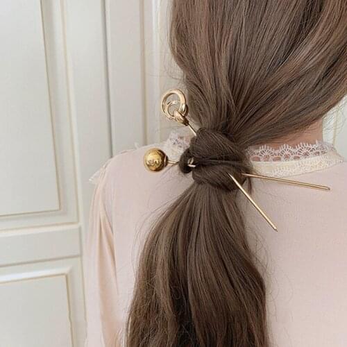 New Hair Sticks Alloy Ball Chopstick Women Hairpins Hair Clips Pins Wedding Hair Jewelry Accessories Hot Sale Metal Headwear