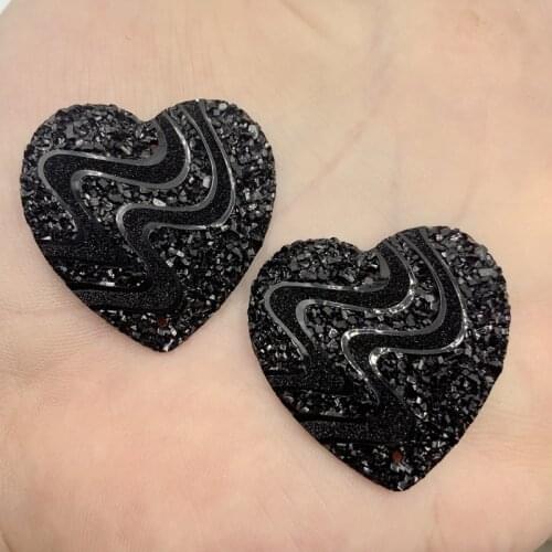 Wholesale 50pcs 33mm Crystal AB Resin Flatback Rhinestones heart Crystal Stones Sew On Scrapbook Strass for DIY Crafts