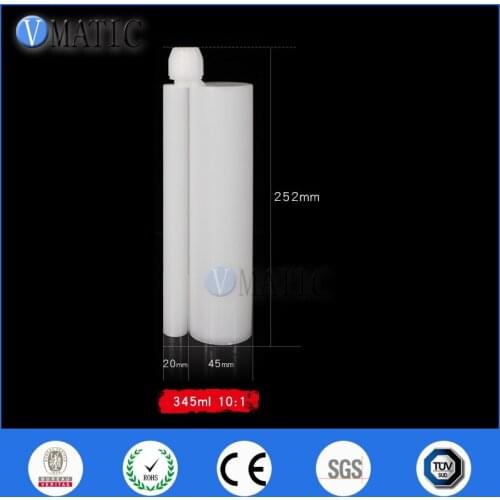 Free Shipping High Recommendation Quality 345ml/Cc 10:1 AB Glue Dispensing Plastic Cartridge With Piston