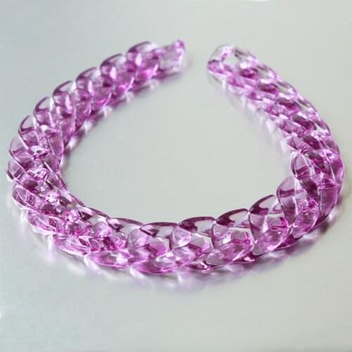 80pcs Transparent Purple Acrylic Curb Chain Links,Clear Plastic Curb Chain Links, Open Link per Size 23mmx16mm SC021