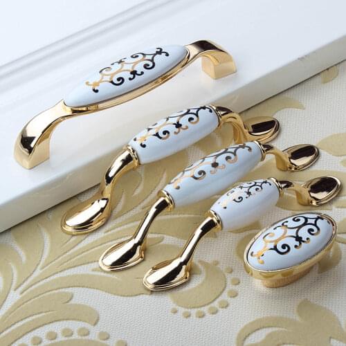 Zinc Alloy Ceramic Dresser Pulls Desk Drawer Furniture Handles Ceramic Kitchen Cabinet Door Knobs Silver Knobs Pulls Porcelain