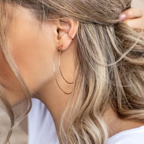 Gold Color Moon Shaped Drop Simplicity Earrings Women Copper Wire Hand Made Dangle Earring Bohemian Jewelry A359 Fashion Trendy