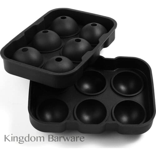 Silicone Ice Sphere Mold-Flexible Silicone Ice Ball Maker Whiskey Tray Mold Makes 4.5CM 6 Cool Spheres