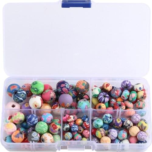 Mixed Bohs Polymer Clay Seed Beads for Needlework Round Flat Pearl Box Scattered Combination Lightweight DIY Handmade