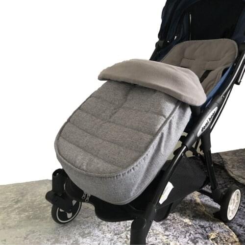Modern Detachable Baby Stroller Accessories With Zipper Warm Black Grey Footmuff Child Sleeping Bags Winter Infant Pram Pad 1pcs