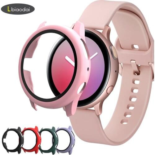 Glass+Case For Samsung Galaxy watch active2 40/44mm All-Around TPU cover bumper+Screen Protector Galaxy watch active 2 44mm 40mm