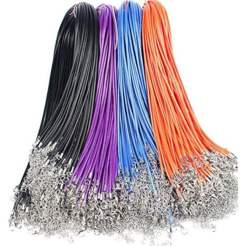 Waxed Adjustable Braided Rope Necklaces & Pendant Charms Jewelry Findings Lobster Clasp String Cord Necklace Making