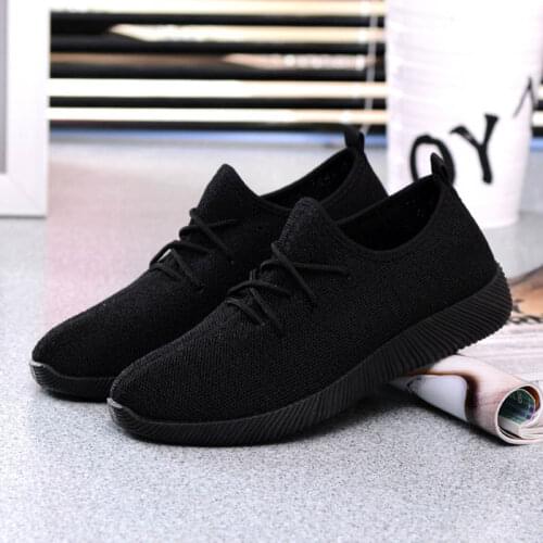 Women Sneakers Female Knitted Vulcanized Shoes Casual Slip On Ladies Flat Shoe Mesh Trainers Soft Walking Footwear Zapatos Mujer