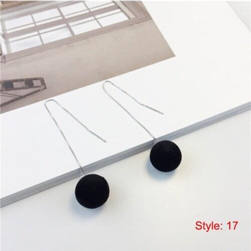 Women Girl Cute Plush Ball Drop Earrings Lady Stylish Velvet Love Heart Dangle Earrings NYZ Shop