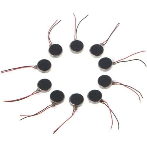 10x DC 3V 70mA 12000~2500RPM Phone Coin Flat Vibrating Vibration Motor L15