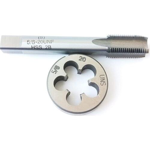 5/8-20 HSS Tap And Die Set UNF Machine Thread Tap And UNS Round Thread Die Right Hand