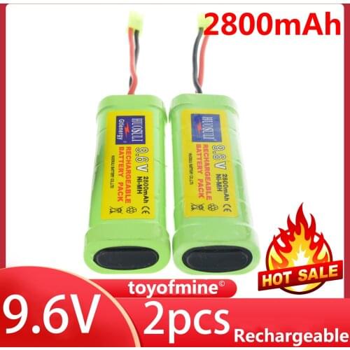 2pcs 9.6V NiMH 2800mAh Battery Pack RC Tank Car Airsoft
